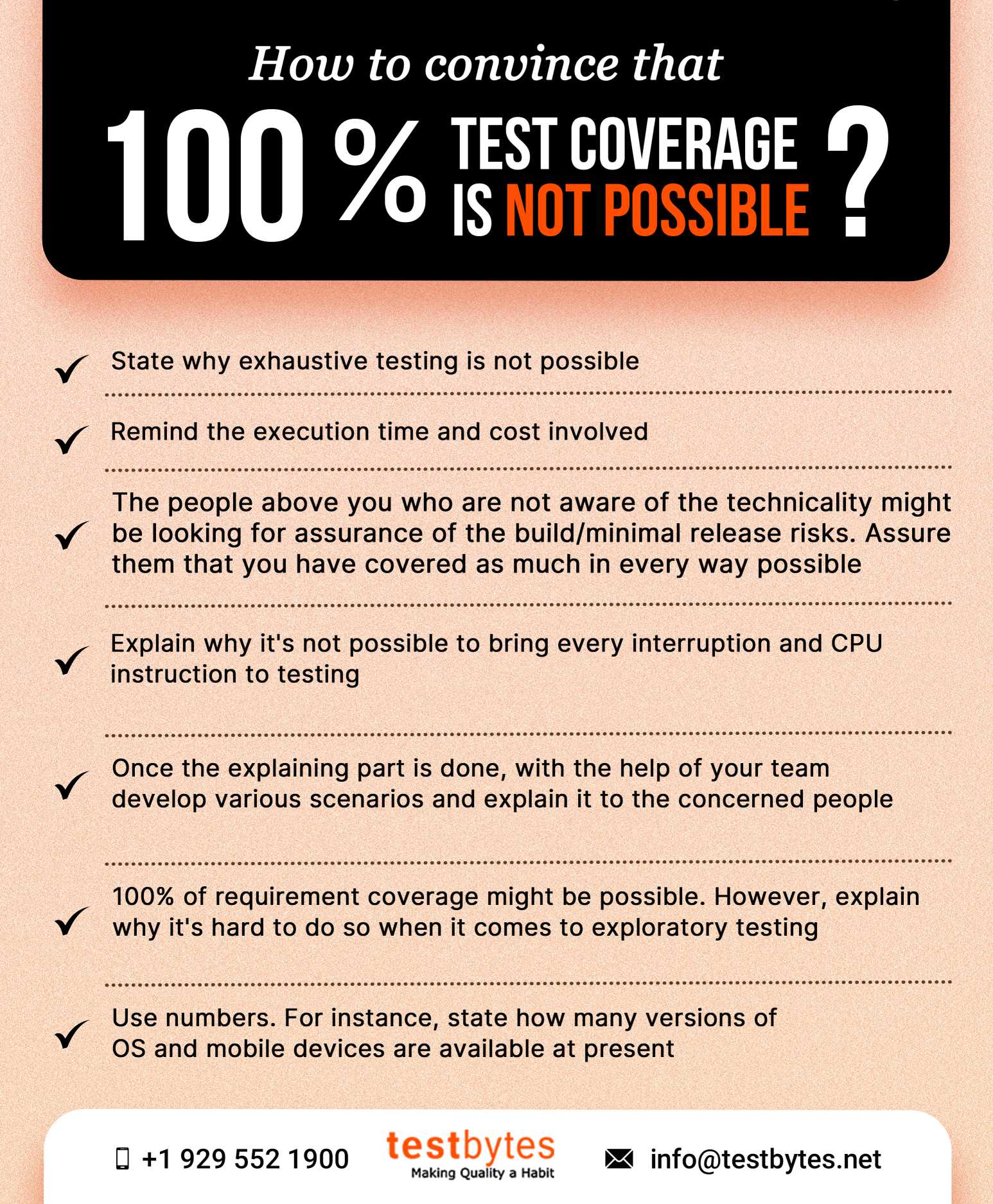 How Explain 100% Test coverage is Not Possible
