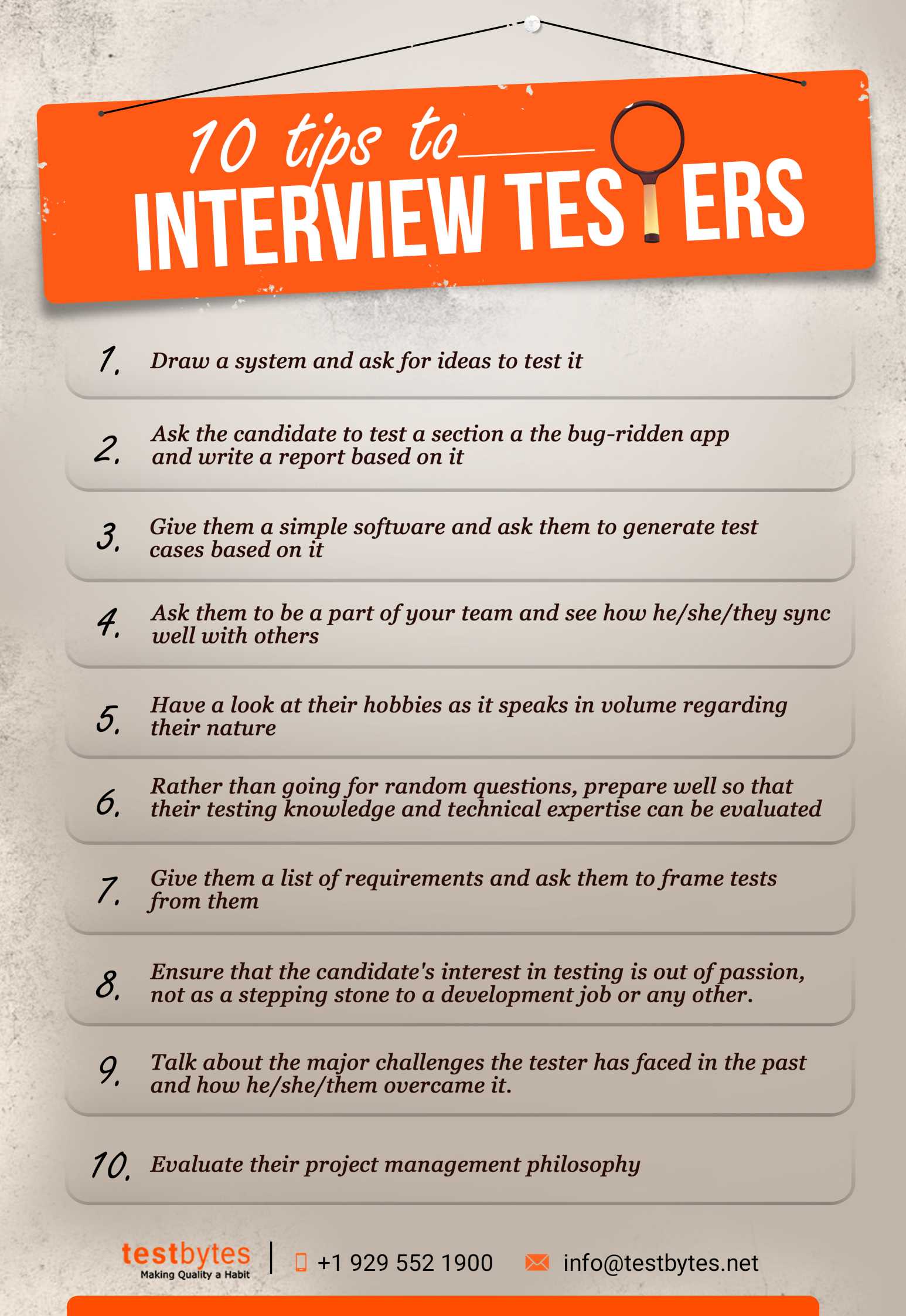 9 Tips For Interviewing Testers